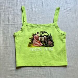 New Girl Order green graphic crop tank top